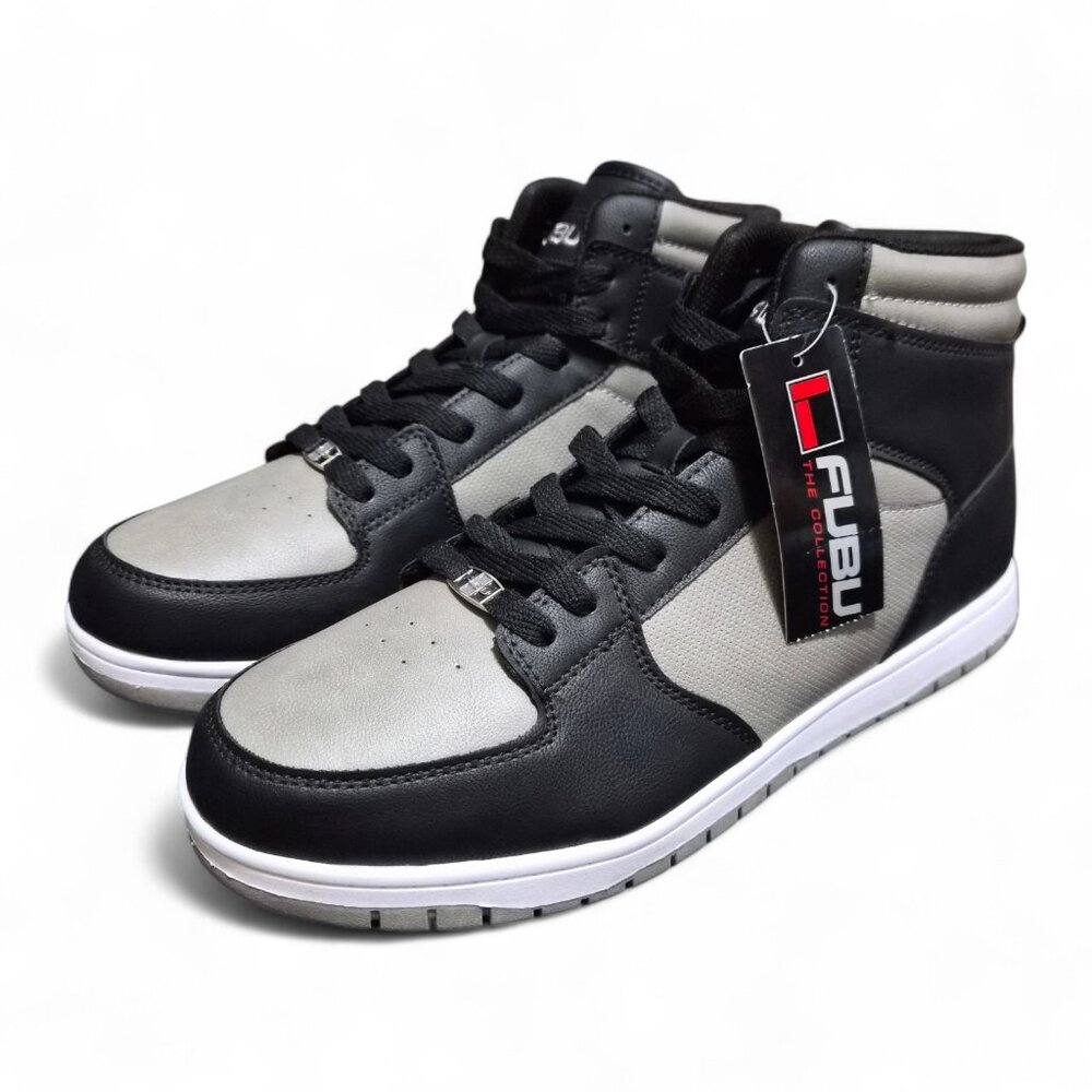 FUBU Heritage Mens Athletic Basketball Shoes Sz 11 High Top Sneakers Black Gray